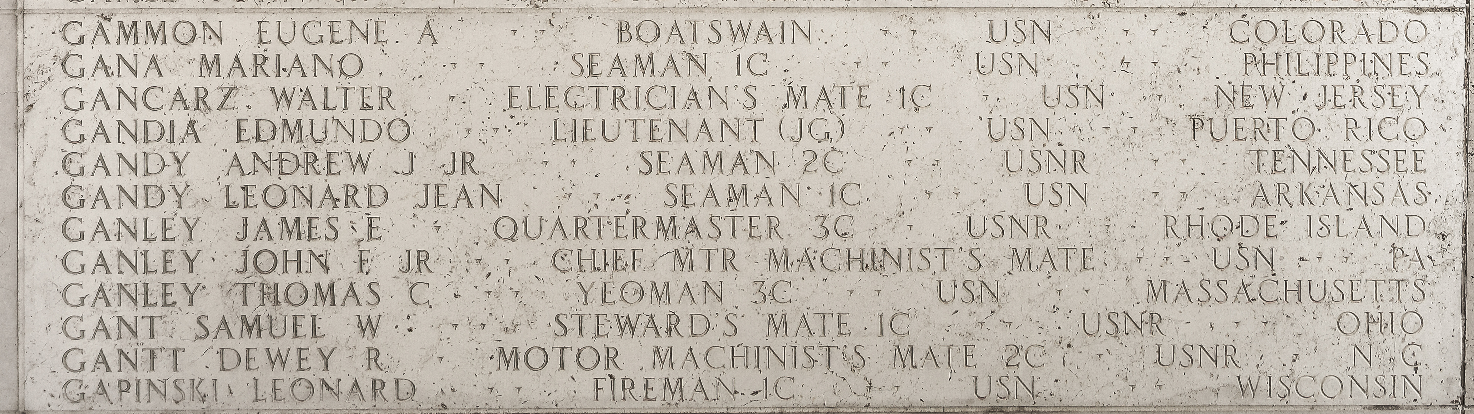 Eugene A. Gammon, Boatswain